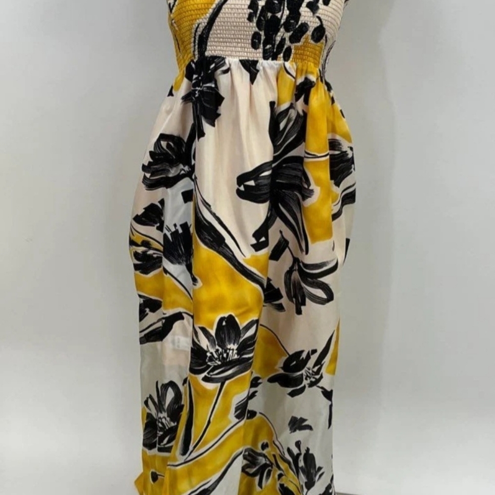 SILK 100% Floral Strapless Maxi Size Xs Fits 2-8 Stretch Tube Top BGBG - Picture 5 of 17